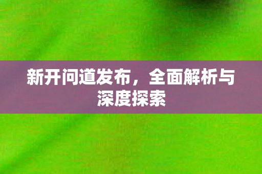 新开问道发布，全面解析与深度探索