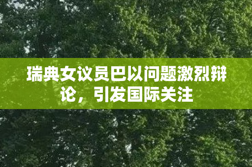 瑞典女议员巴以问题激烈辩论，引发国际关注