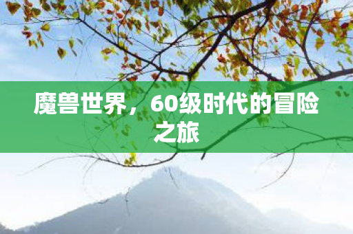 魔兽世界，60级时代的冒险之旅