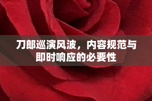 刀郎巡演风波，内容规范与即时响应的必要性