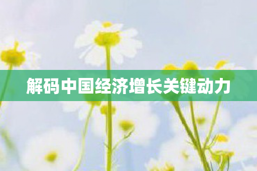 解码中国经济增长关键动力