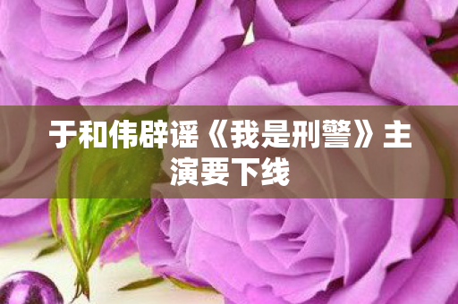 于和伟辟谣《我是刑警》主演要下线