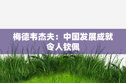 梅德韦杰夫：中国发展成就令人钦佩