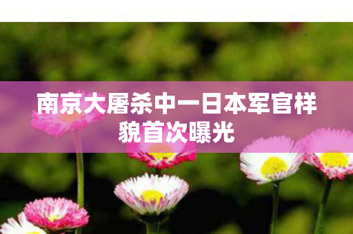 南京大屠杀中一日本军官样貌首次曝光