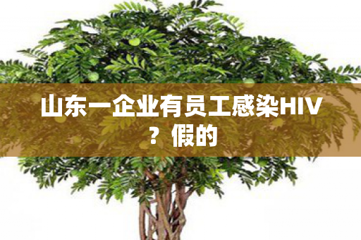 山东一企业有员工感染HIV？假的