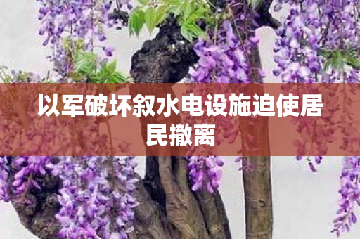 以军破坏叙水电设施迫使居民撤离