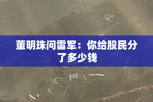 董明珠问雷军：你给股民分了多少钱