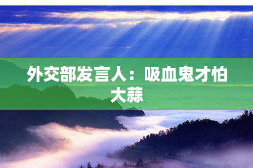 外交部发言人：吸血鬼才怕大蒜