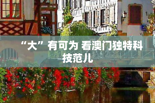 “大”有可为 看澳门独特科技范儿