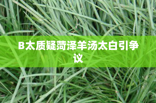 B太质疑菏泽羊汤太白引争议