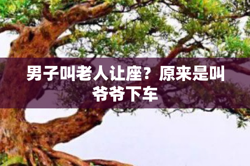 男子叫老人让座？原来是叫爷爷下车