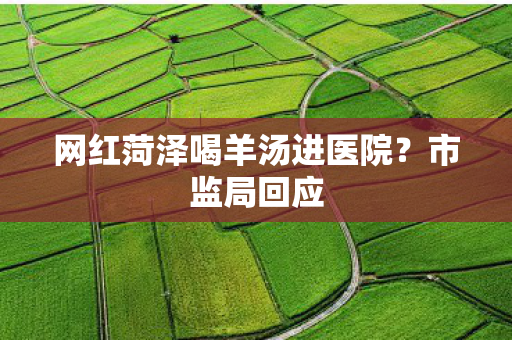 网红菏泽喝羊汤进医院？市监局回应