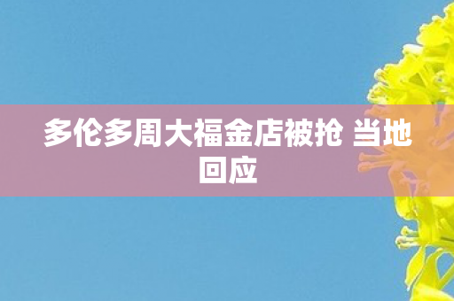 多伦多周大福金店被抢 当地回应