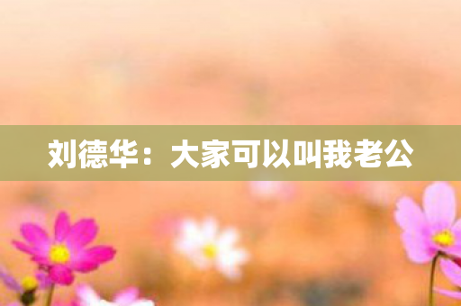 刘德华：大家可以叫我老公