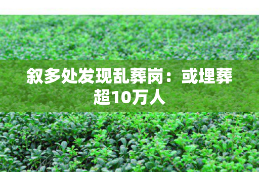 叙多处发现乱葬岗：或埋葬超10万人
