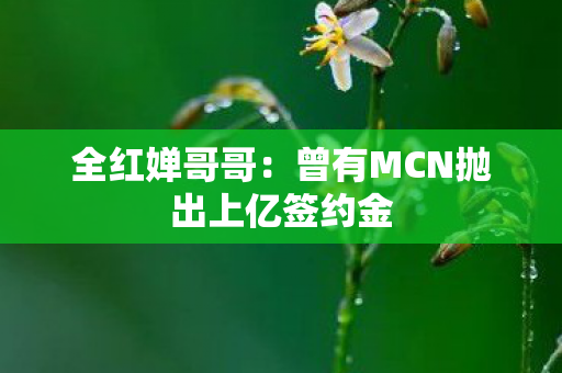 全红婵哥哥：曾有MCN抛出上亿签约金