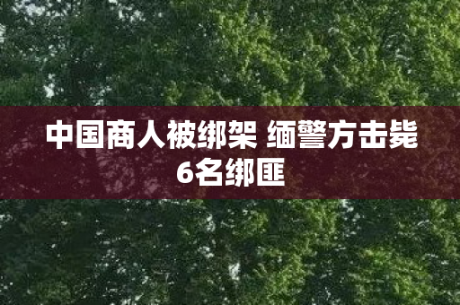 中国商人被绑架 缅警方击毙6名绑匪