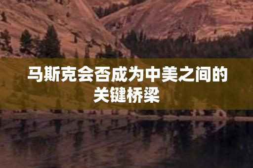 马斯克会否成为中美之间的关键桥梁