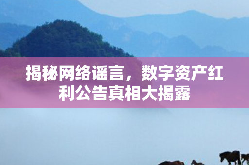 揭秘网络谣言，数字资产红利公告真相大揭露