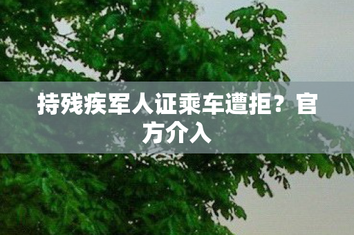 持残疾军人证乘车遭拒？官方介入