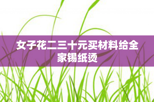 女子花二三十元买材料给全家锡纸烫