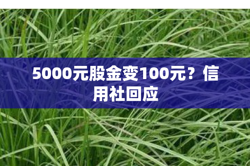 5000元股金变100元？信用社回应