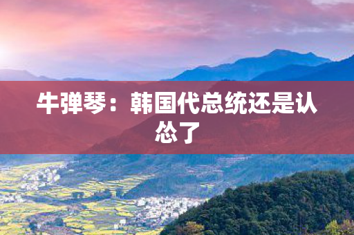 牛弹琴：韩国代总统还是认怂了