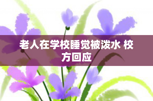 老人在学校睡觉被泼水 校方回应