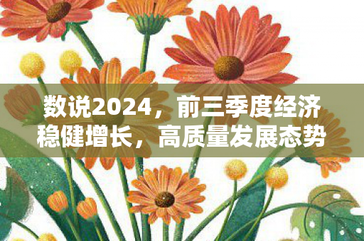 数说2024，前三季度经济稳健增长，高质量发展态势显著