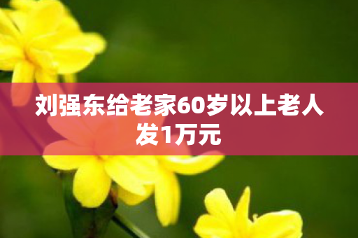 刘强东给老家60岁以上老人发1万元
