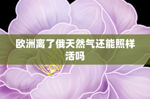 欧洲离了俄天然气还能照样活吗
