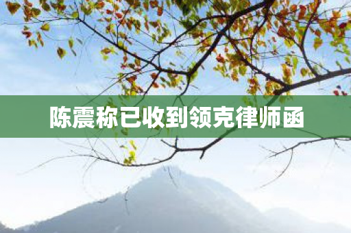 陈震称已收到领克律师函