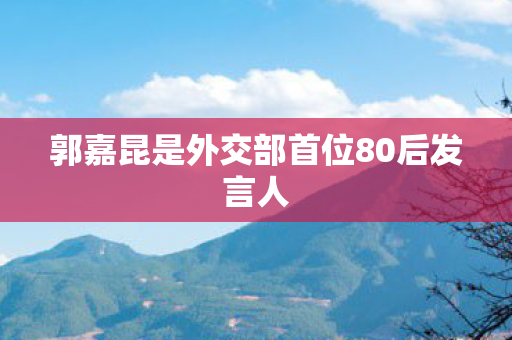 郭嘉昆是外交部首位80后发言人