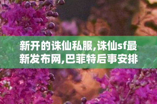 新开的诛仙私服,诛仙sf最新发布网,巴菲特后事安排：留0.5%财富给孩子,诛仙sf最新发布网