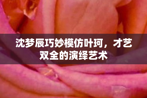 沈梦辰巧妙模仿叶珂，才艺双全的演绎艺术