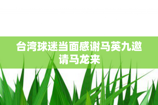 台湾球迷当面感谢马英九邀请马龙来