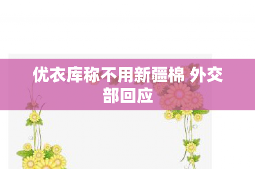 优衣库称不用新疆棉 外交部回应