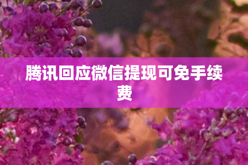腾讯回应微信提现可免手续费