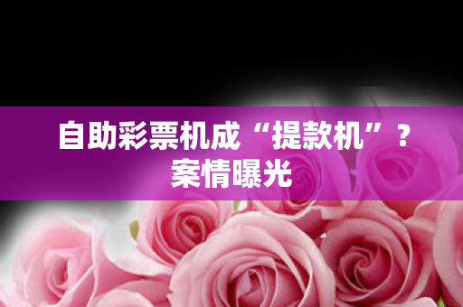 自助彩票机成“提款机”？案情曝光