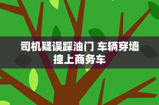 司机疑误踩油门 车辆穿墙撞上商务车
