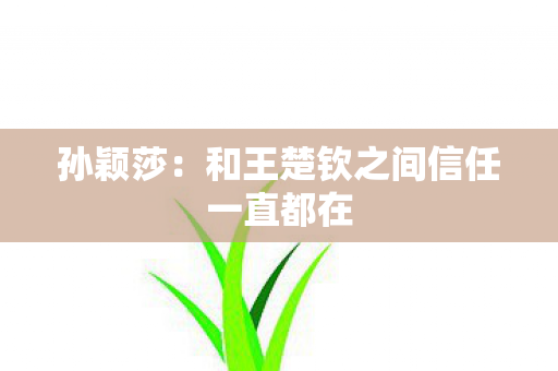 孙颖莎：和王楚钦之间信任一直都在