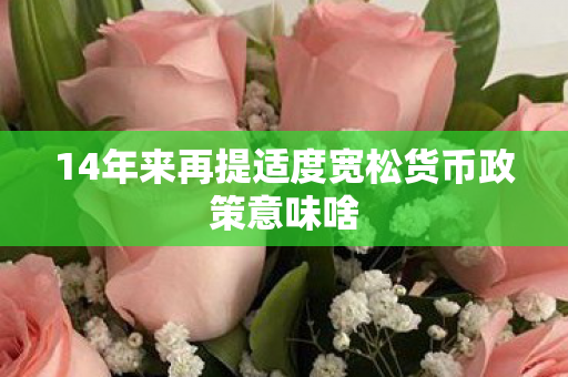 14年来再提适度宽松货币政策意味啥