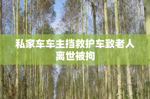 私家车车主挡救护车致老人离世被拘