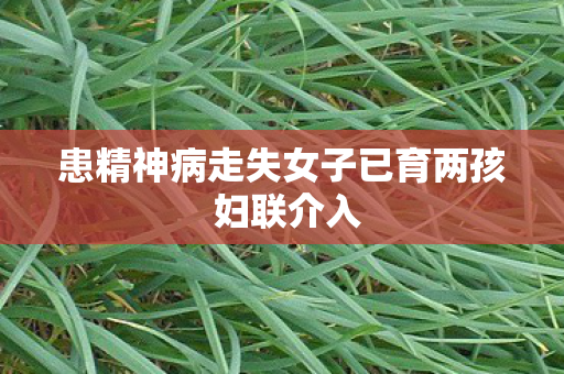 患精神病走失女子已育两孩 妇联介入