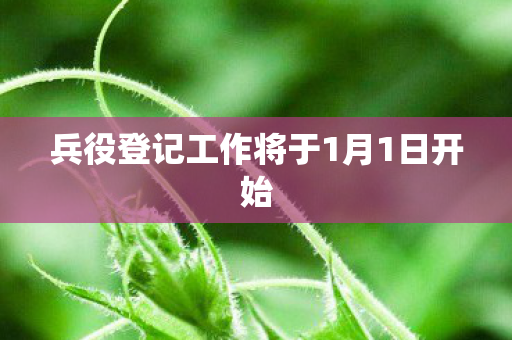 兵役登记工作将于1月1日开始