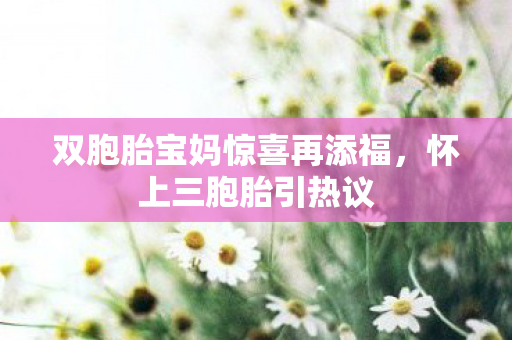 双胞胎宝妈惊喜再添福，怀上三胞胎引热议