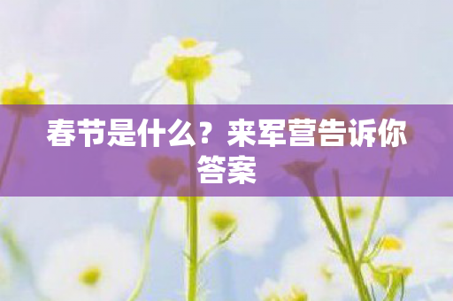 春节是什么？来军营告诉你答案