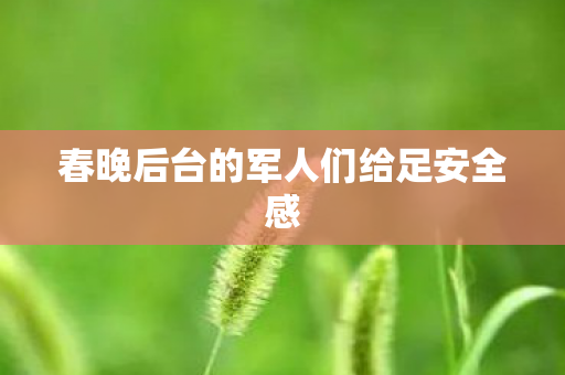 春晚后台的军人们给足安全感