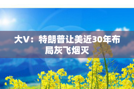 大V：特朗普让美近30年布局灰飞烟灭