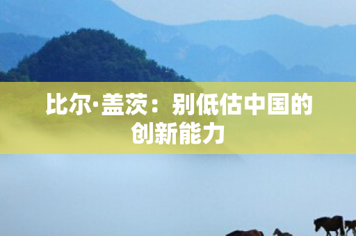 比尔·盖茨：别低估中国的创新能力